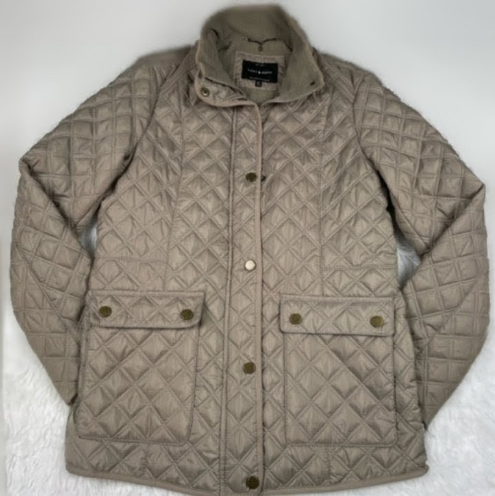 Lucky Brand Quilted Barn Jacket, Taupe, M